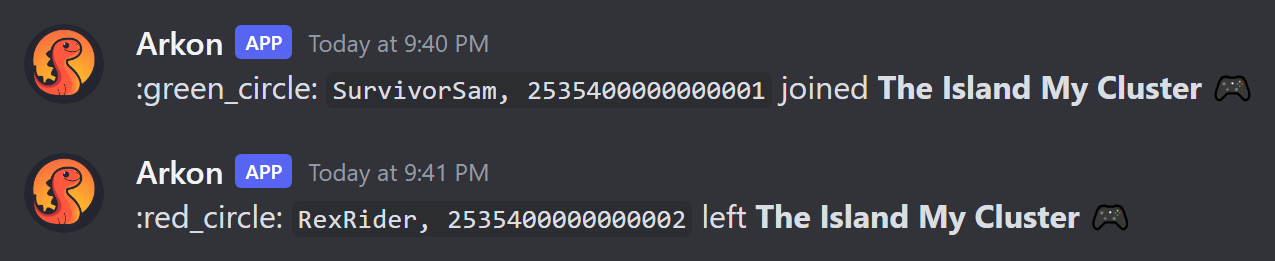 Join and leave lines in a log channel
