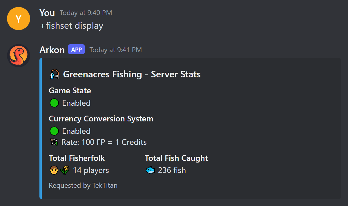 Server stats embed