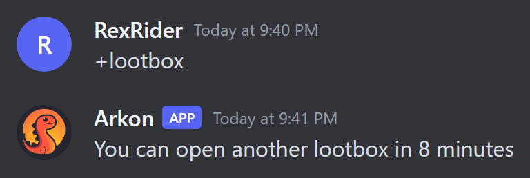 The cooldown message