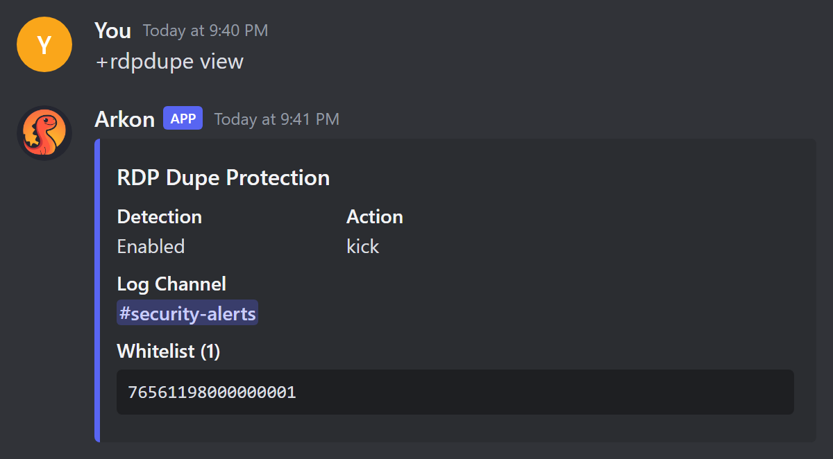 The RDP Dupe Protection settings